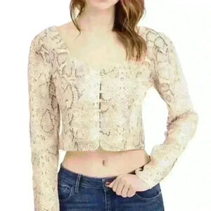 Nwt Guess Sahara Snake Print Crop  Top